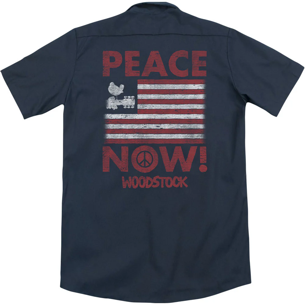 Peace Now(Back Print) Work Shirt - Image 2