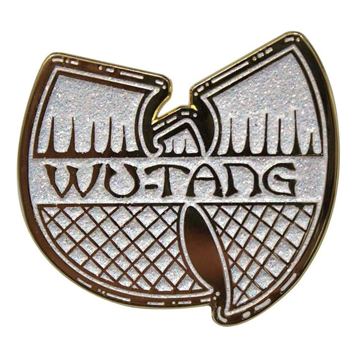White & Gold Logo Pewter Pin Badge