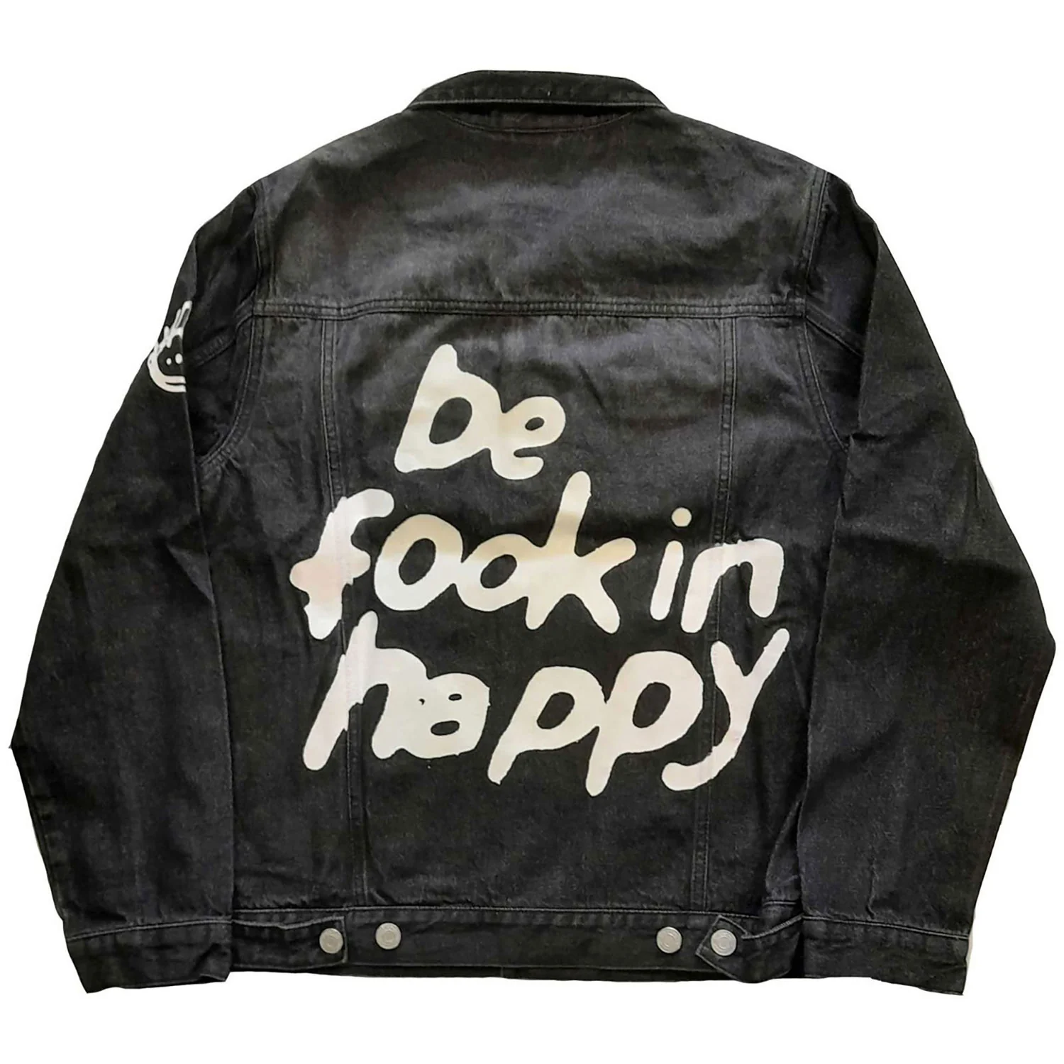 Be Fooking Happy Denim Jacket - Image 2
